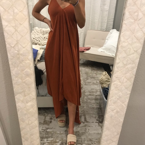 Fabrik burnt orange midi dress - Picture 2 of 2